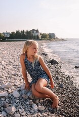 Yogababy Navy Floral Razor Back Tank
