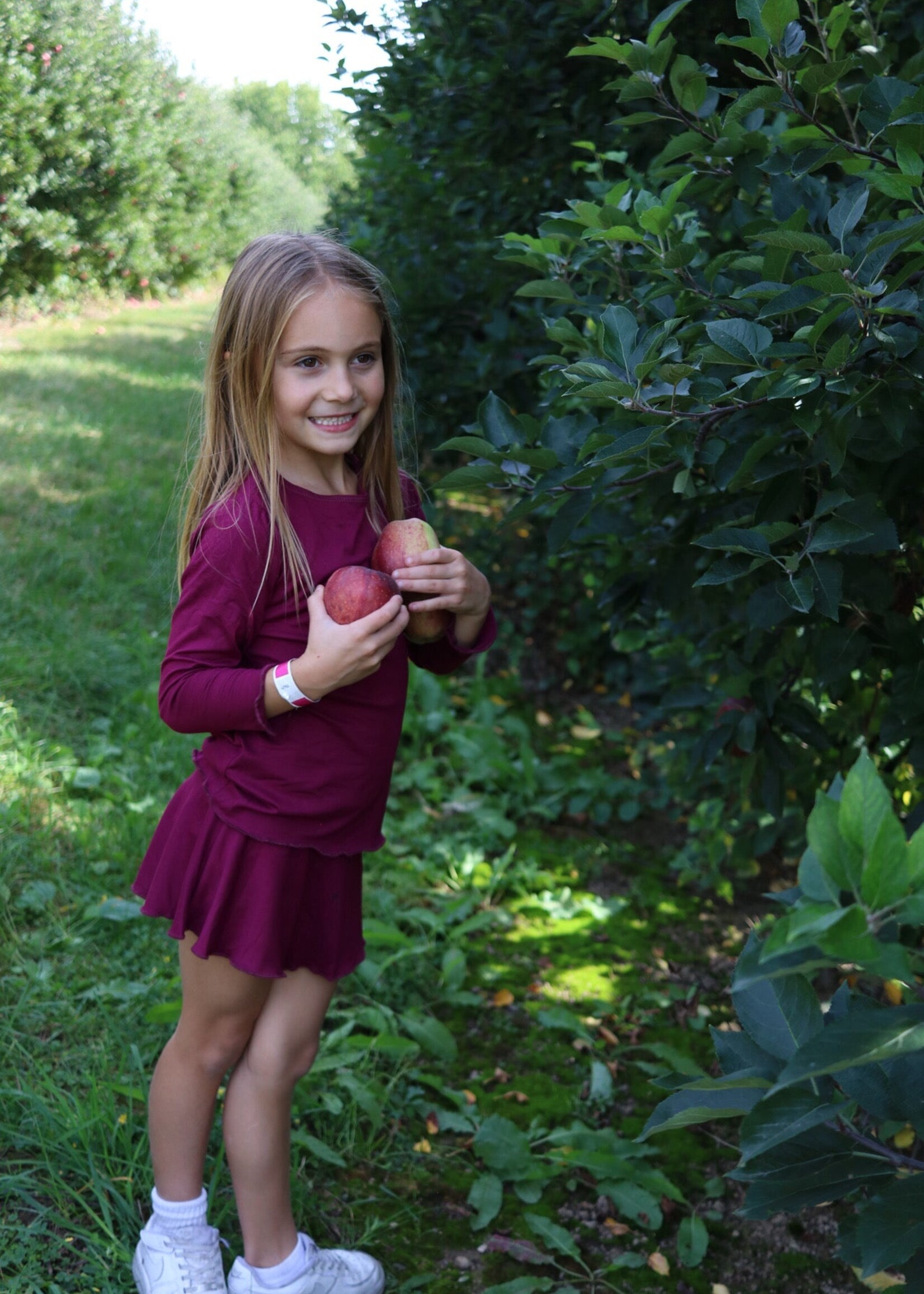 Yogababy Maroon L/S Top Lettuce Edge