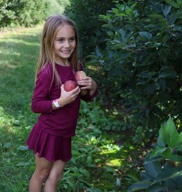 Yogababy SALE Maroon L/S Top Lettuce Edge