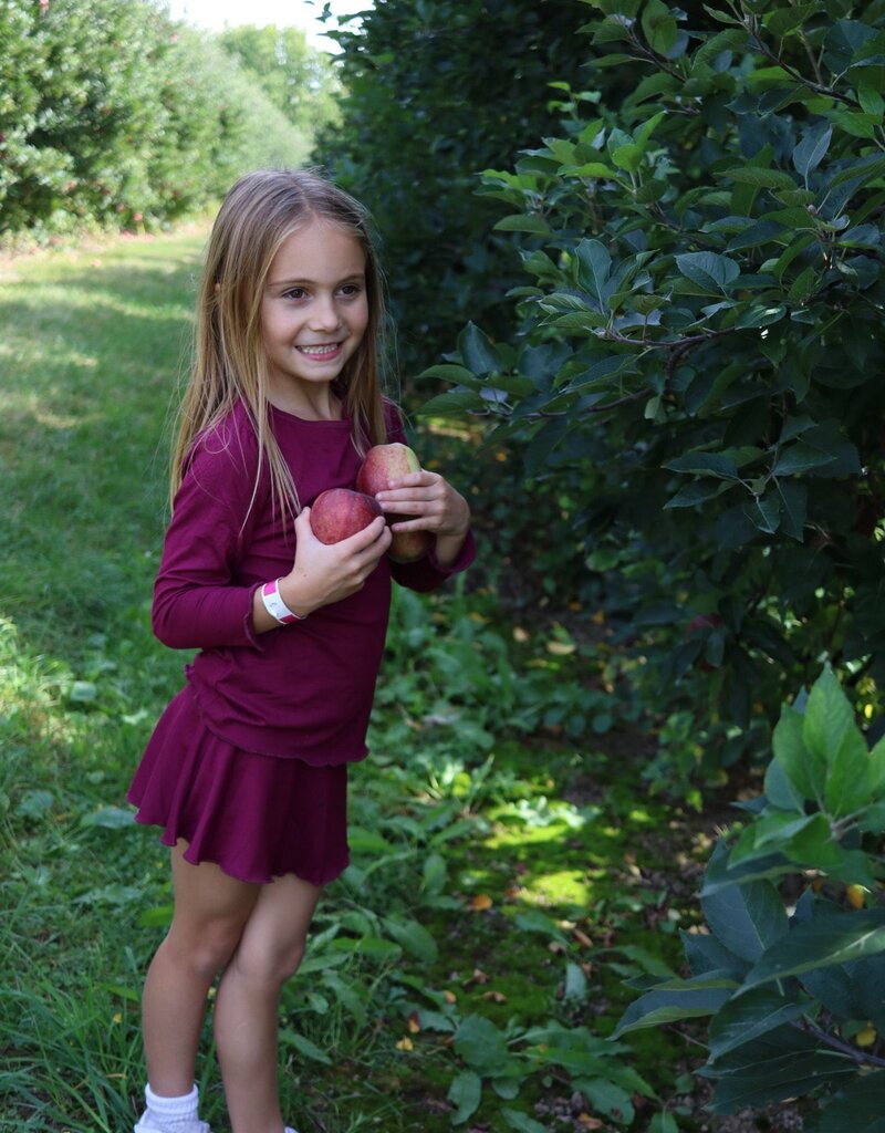Yogababy Maroon L/S Top Lettuce Edge