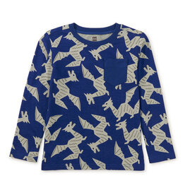 Tea Collection SALE L/S Printed Pocket Tee Winged Dragon