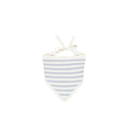 Rylee + Cru Inc. CROCHET SCARF HEADBAND LIGHT BLUE STRIPE IVORY