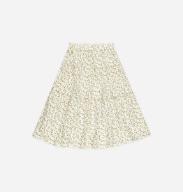 Rylee + Cru Inc. TIERED MIDI SKIRT LEMONS