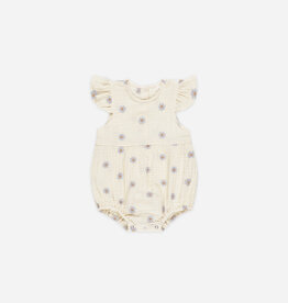 Rylee + Cru Inc. AMELIA ROMPER BLUE DAISIES NATURAL