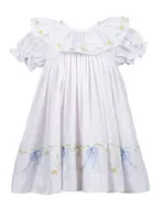 The Proper Peony Beatrice Bow Dress Embroidered