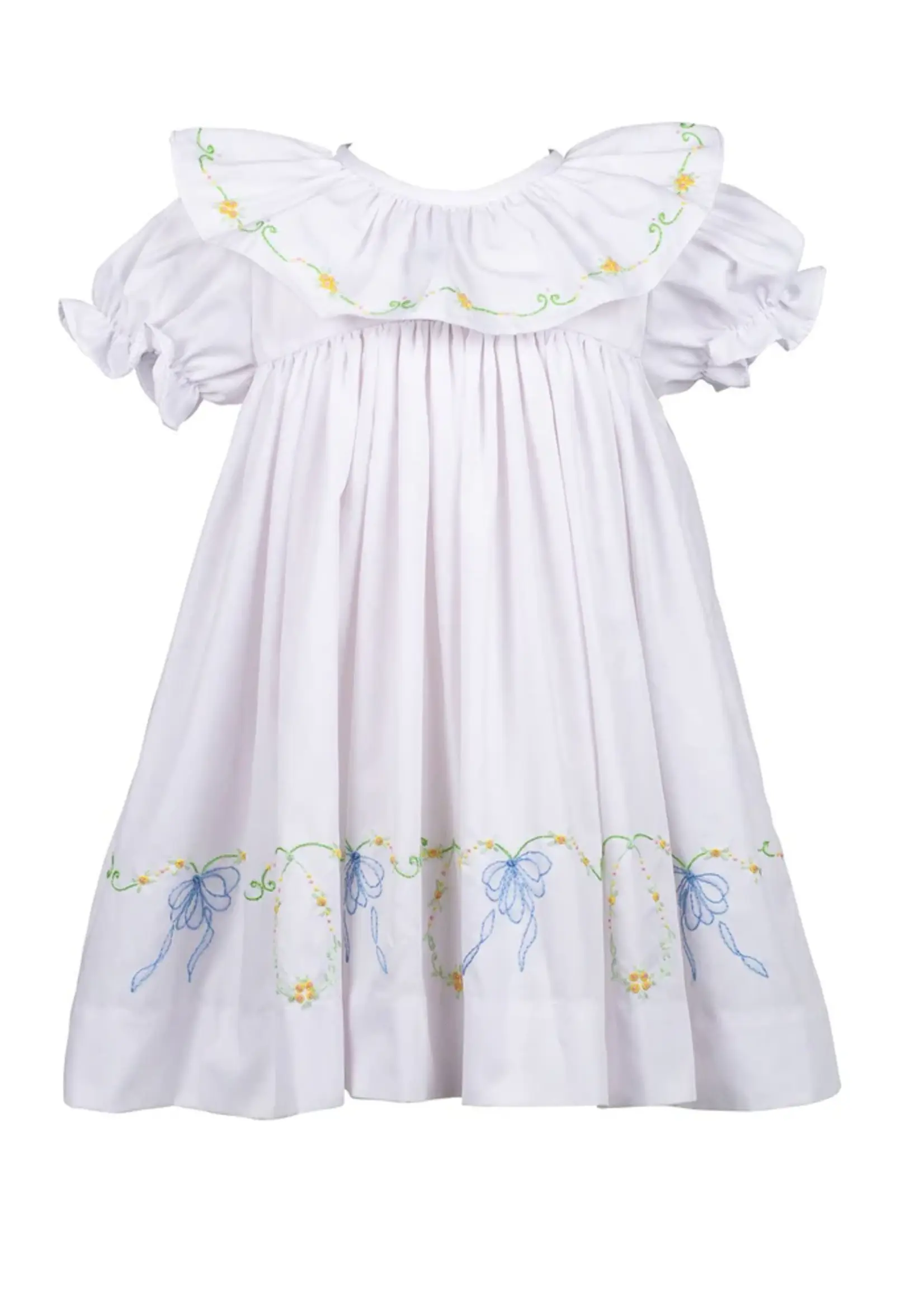 The Proper Peony Beatrice Bow Dress Embroidered