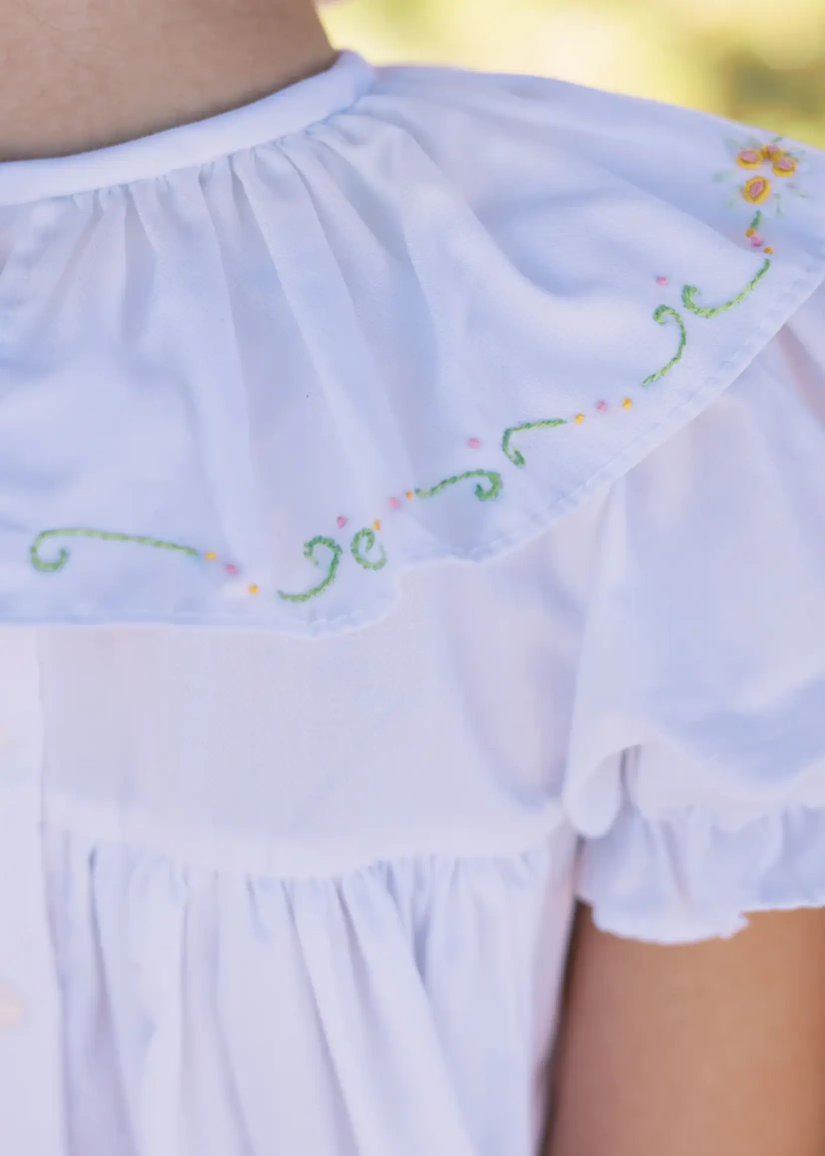 The Proper Peony Beatrice Bow Dress Embroidered