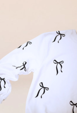 Minimalist Folk Co. White Bows All Over Print Oversized Pullover Adult
