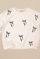 Minimalist Folk Co. White Bows All Over Print Oversized Pullover Adult