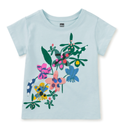 Tea Collection Graphic Tee Tropical Orchids Blue Glow