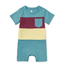 Tea Collection Colorblock Baby Romper SEASHORE