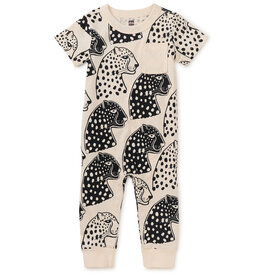 Tea Collection Pocket Baby Romper Block Print Jaguar