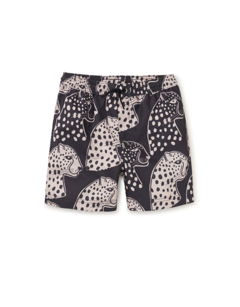 Tea Collection Mid-Length Swim Trunks Block Print Jaguar