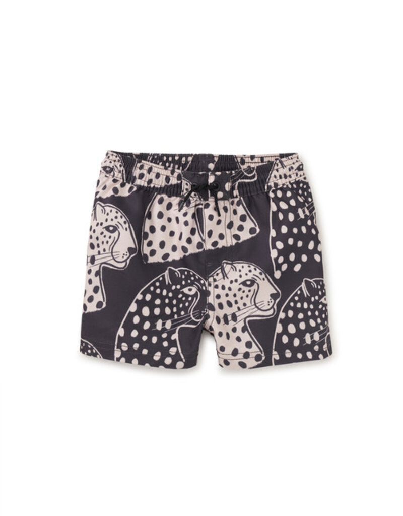 Tea Collection Mid-Length Swim Trunks Block Print Jaguar