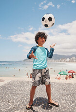 Tea Collection Mid-Length Swim Trunks Block Print Jaguar