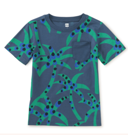 Tea Collection Printed Pocket Tee Spotted Palms