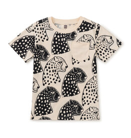 Tea Collection Printed Pocket Tee Block Print Jaguar