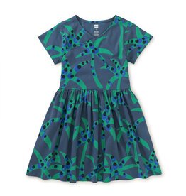 Tea Collection S/S Wrap Neck Dress Spotted Palms