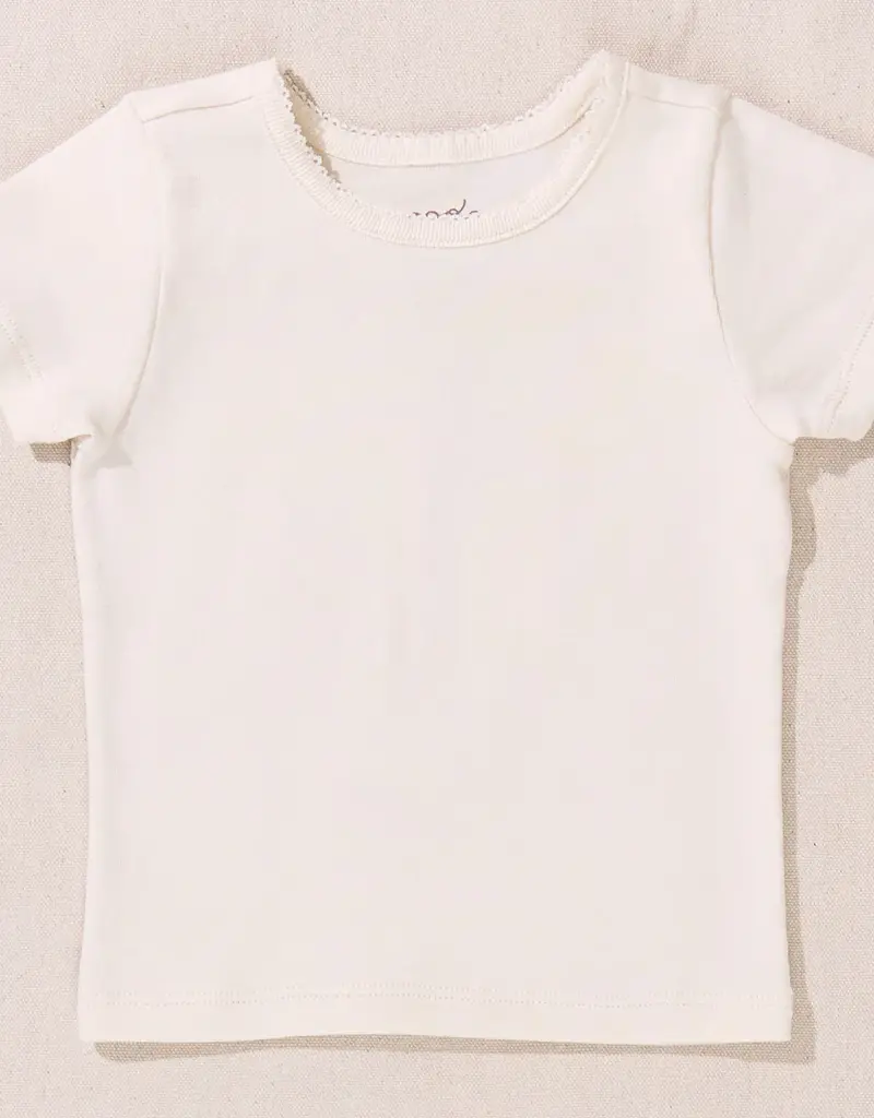 Pink Chicken short sleeve seesaw rib t-shirt cream