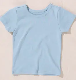 Pink Chicken Coop Kids short sleeve seesaw rib t-shirt light blue