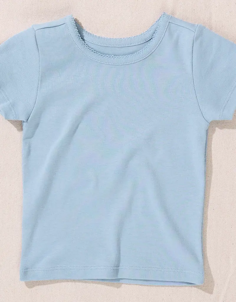 Pink Chicken short sleeve seesaw rib t-shirt light blue