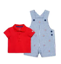 Little Me Baseball Shortall Set