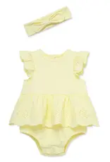 Little Me Yellow Eyelet Bubbles Set