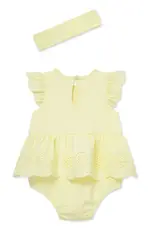 Little Me Yellow Eyelet Bubbles Set