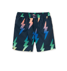 Tea Collection Mid-Length Swim Trunks Rainbow Bolt