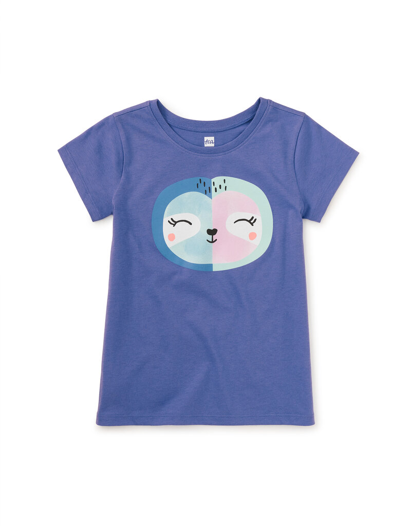 Tea Collection Serene Sloth Graphic Tee Han Purple