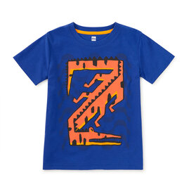 Tea Collection Caiman Wave Graphic Tee Majorelle Blue