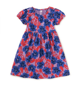 Tea Collection Puff Sleeve Empire Dress Pop Hibiscus
