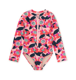 Tea Collection Long Sleeve One-Piece Block Print Passion Flower