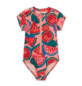 Tea Collection Rash Guard One-Piece Wiggly Watermelons