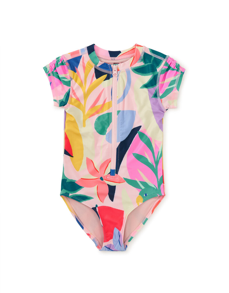 Tea Collection Rash Guard One-Piece Parakeet