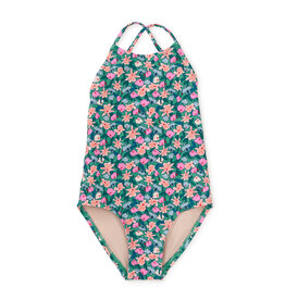Tea Collection Cross Back One-Piece Orchid Ditsy