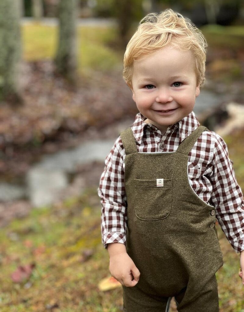 Me & Henry Jasper Woven Onesie Brown Micro Plaid