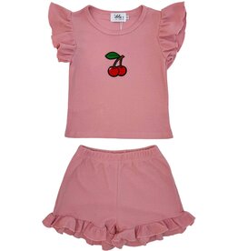 Lola and the Boys Ruffle Cherry Short Set