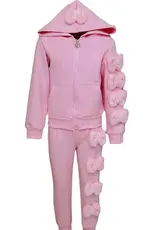 Lola and the Boys Pinkie Velour Bow Track Set