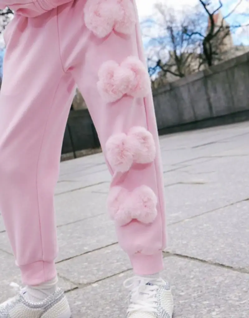 Lola and the Boys Pinkie Velour Bow Track Set