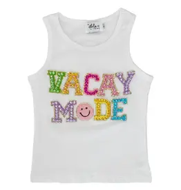Lola and the Boys Vacay Mode Crystal Tank White