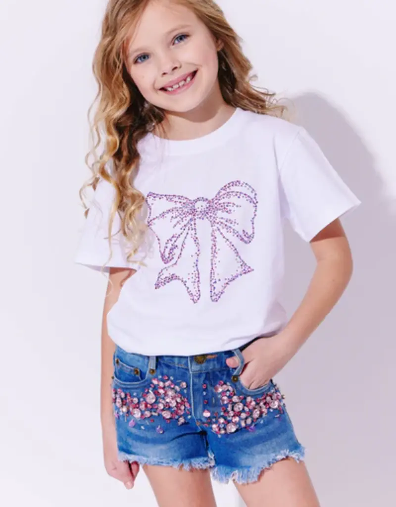Lola and the Boys Crystal Bow T-shirt