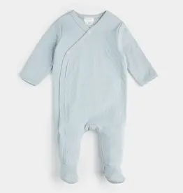 Petit Lem FOOTED SLEEPER KNIT LT BLUE