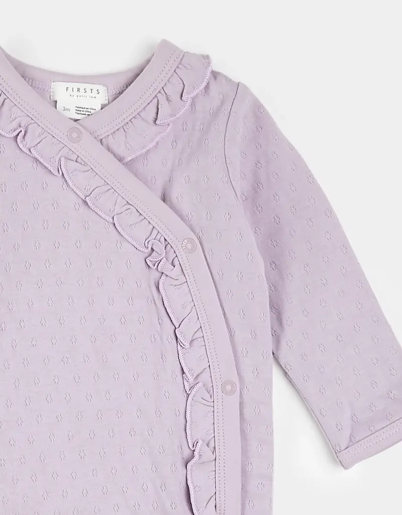 Petit Lem FOOTED SLEEPER KNIT LT PURPLE