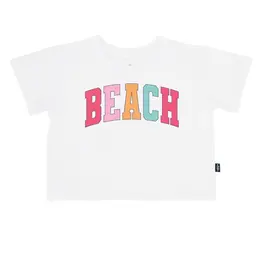 Feather 4 Arrow Beach Crop Tee White
