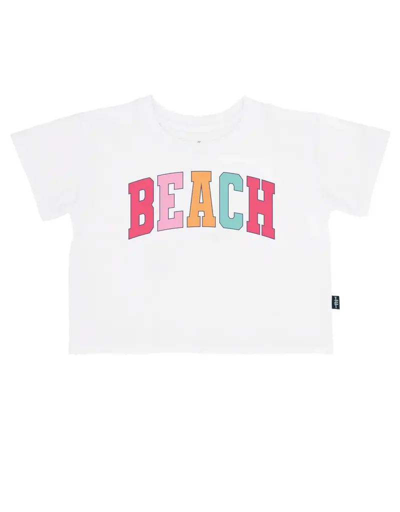 Feather 4 Arrow Beach Crop Tee White