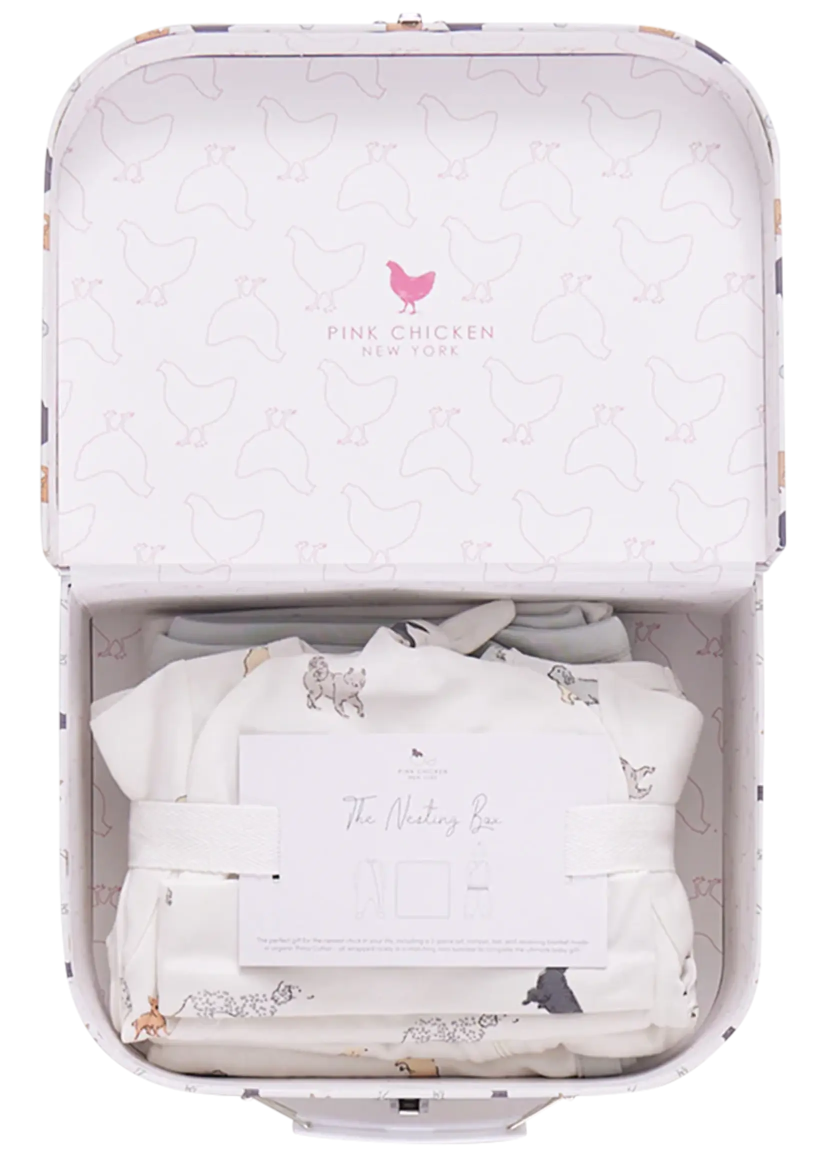 Pink Chicken nesting box baby take home set - tiny dogs