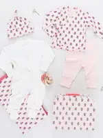 Pink Chicken nesting box take home set lt pink tiny flower
