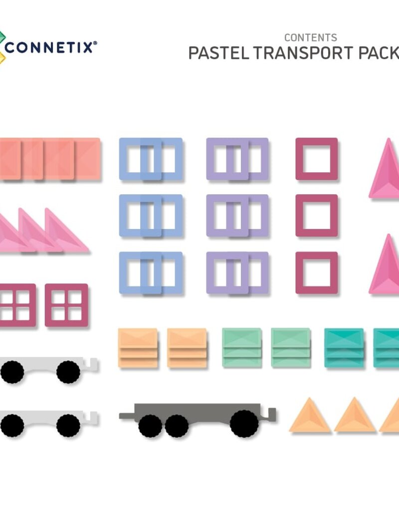 Connetix Pastel Transport Pack 50pc
