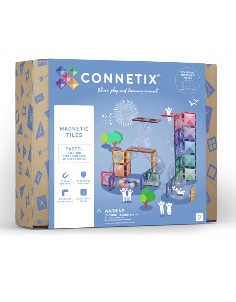 Connetix Pastel Ball Run Expansion Pack 80pc Pastel Blue